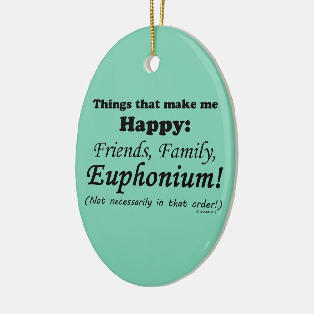 Euphonium  Makes Me Happy Ceramic Tree Decoration (Left)