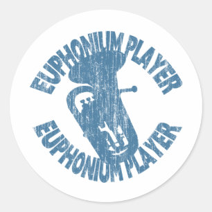 Euphonium Player Classic Round Sticker