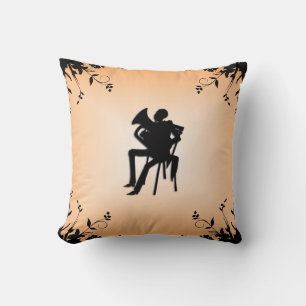 Euphonium Player Silhouette Mojo Throw Pillow