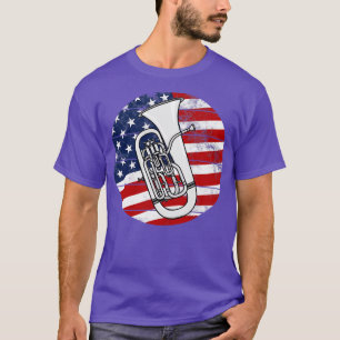 Euphonium USA Flag Euphoniumist Brass Musician 4th T-Shirt