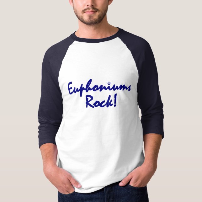 Euphoniums Rock - Blue Lettering T-Shirt (Front)