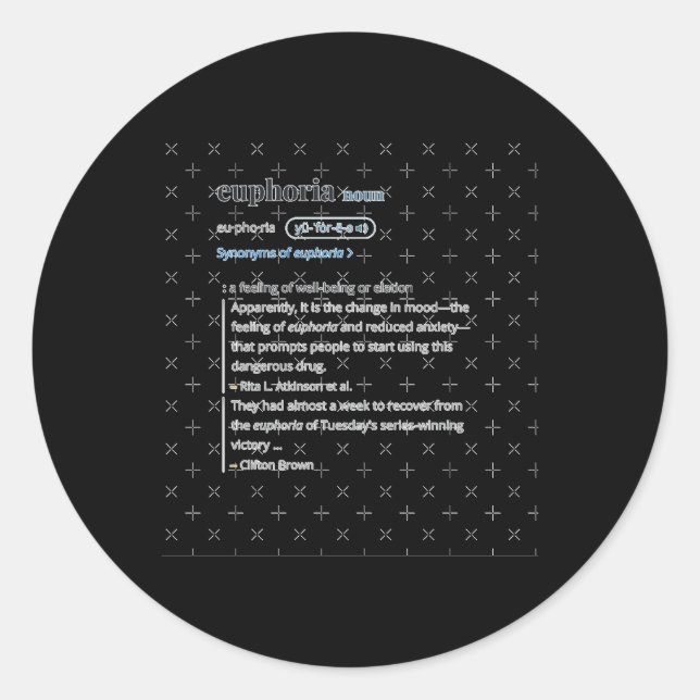 Euphoria  classic round sticker (Front)