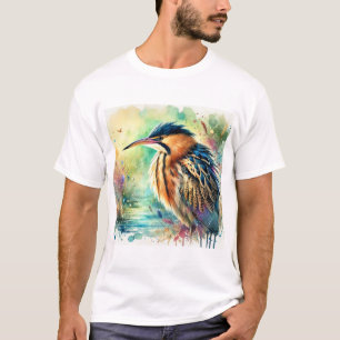 Eurasian Bittern 300724AREF149 - Watercolor T-Shirt