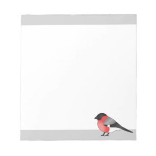 Eurasian Bullfinch Cute Cartoon Bird Illustration Notepad