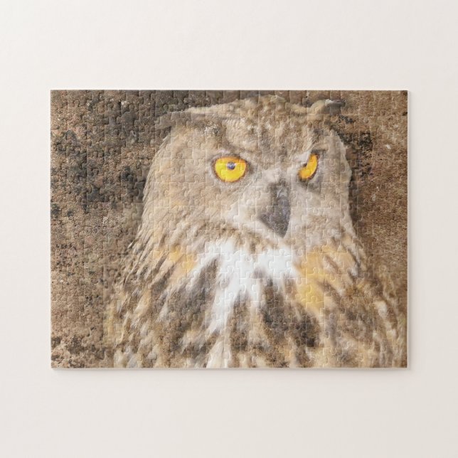 Eurasian Eagle Grunge Owl Jigsaw Puzzle (Horizontal)