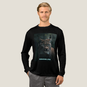 "Eurasian Lynx – Bold Wildlife Portrait Design" Tri-Blend Shirt