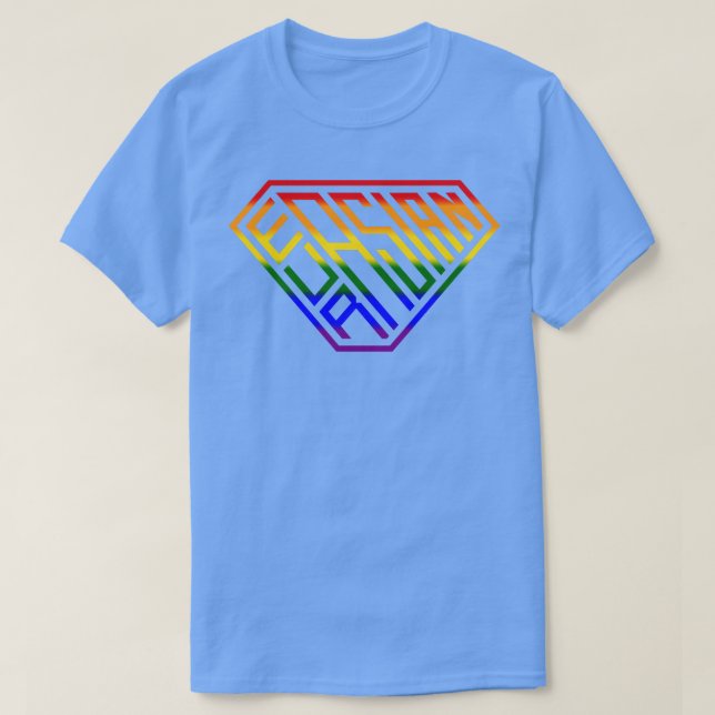 Eurasian SuperEmpowered Shield Rainbow T-Shirt (Design Front)