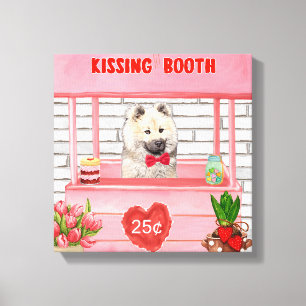 Eurasier Dog Valentine's Day Kissing Booth Canvas Print