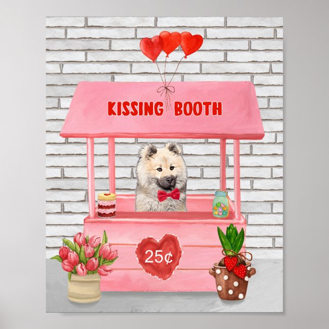 Eurasier Dog Valentine's Day Kissing Booth Poster (Front)