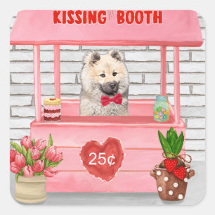Eurasier Dog Valentine's Day Kissing Booth Square Sticker