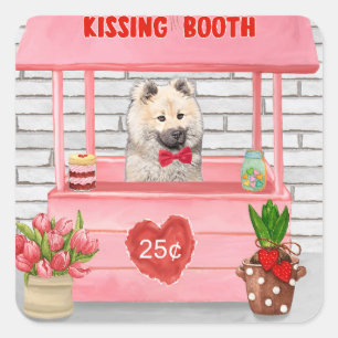 Eurasier Dog Valentine's Day Kissing Booth Square Sticker