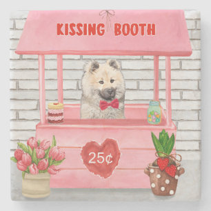 Eurasier Dog Valentine's Day Kissing Booth Stone Coaster