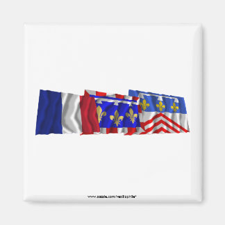 Eure-et-Loir, Centre & France flags Magnet