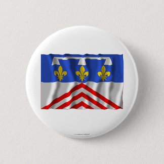 Eure-et-Loir waving flag 6 Cm Round Badge