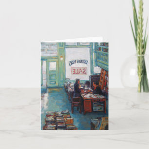"Eureka Books Sale" oil painting by Linda Mitchell Card