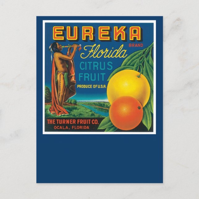 Eureka Brand Florida Citrus Fruit Postcard (Front)