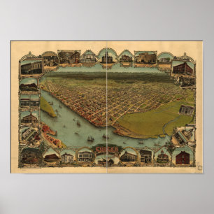 Eureka California 1902 Panoramic Map Poster