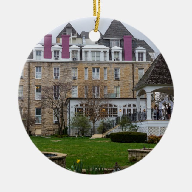 Eureka Crescent Ceramic Tree Decoration (Front)