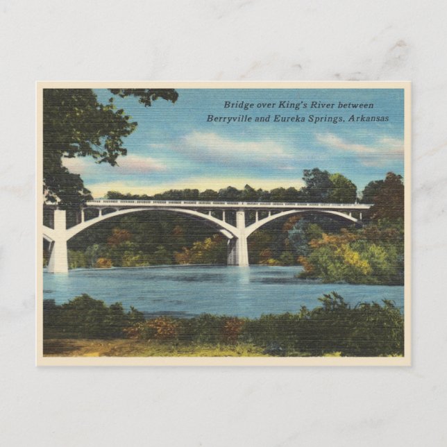 Eureka Springs Arkansas vintage King's River Postcard (Front)