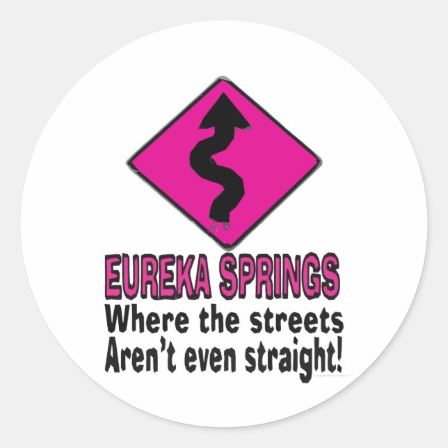 Eureka Springs streets Classic Round Sticker (Front)