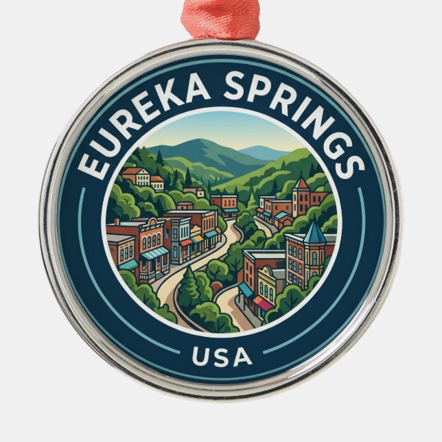 Eureka Springs USA Metal Tree Decoration (Front)