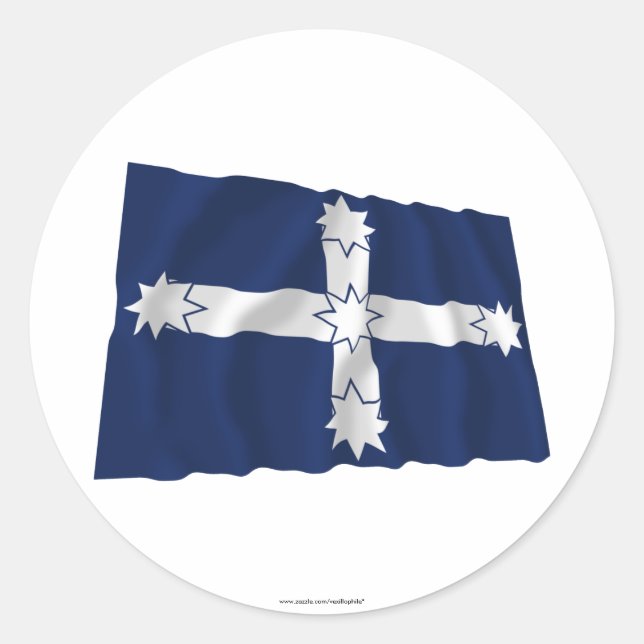 Eureka Stockade Waving Flag Classic Round Sticker (Front)