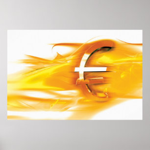 Euro gold symbol poster
