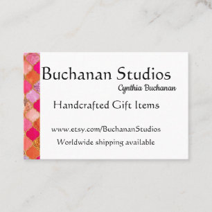 Euro Large Personalise Text Memorable Pinks Business Card