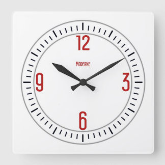 Euro Moderne 1 Red Clock