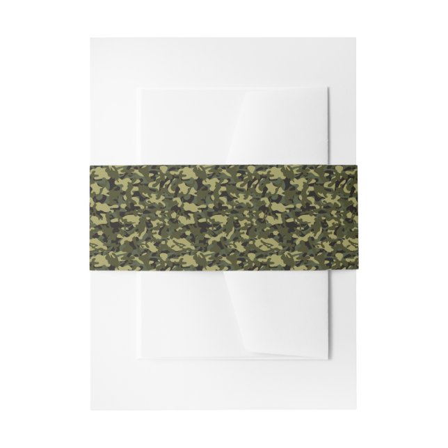 Euro Spring Camouflage Invitation Belly Band (Front Example)