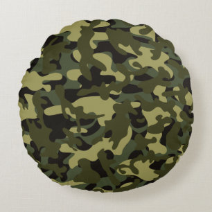 Euro Spring Camouflage Round Cushion