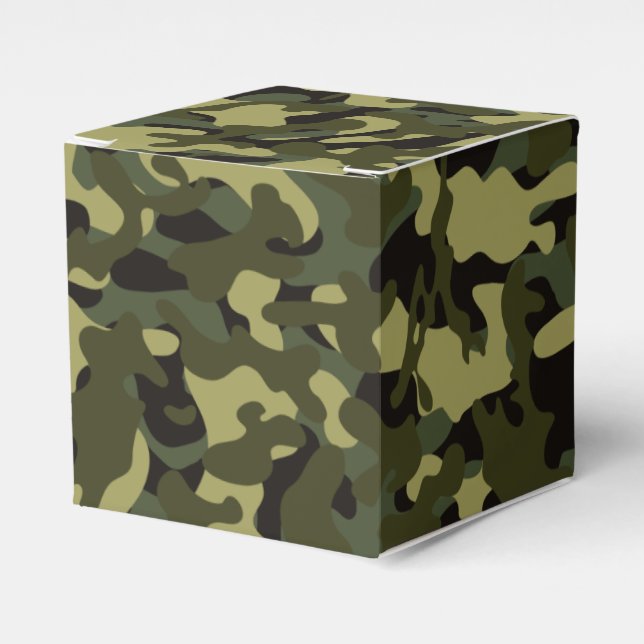 Euro Spring Camouflage Tissue Paper Favour Box (Front Side)