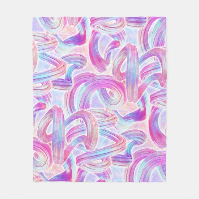 eurobeat holorave - pink and blue : fleece blanket (Front)