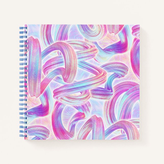 eurobeat holorave - pink and blue : notebook (Front)
