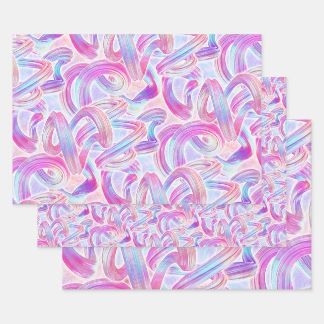 eurobeat holorave - pink and blue : wrapping paper sheet (Set)