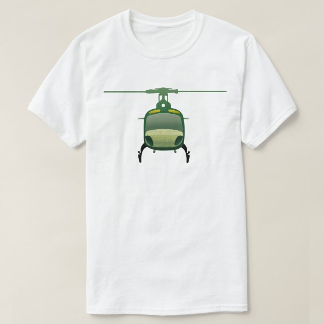 Eurocopter AS350 Helicopter Art Illustration T-Shirt (Design Front)