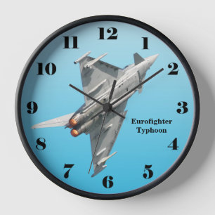 Eurofighter Typhoon on blue all numbers Wall Clock