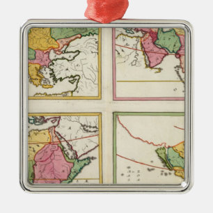 Europa, Asia, Africa, America Metal Tree Decoration