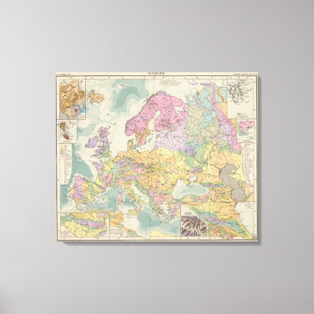 Europa - Geologic Map of Europe Canvas Print (Front)