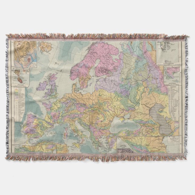 Europa - Geologic Map of Europe Throw Blanket (Front)