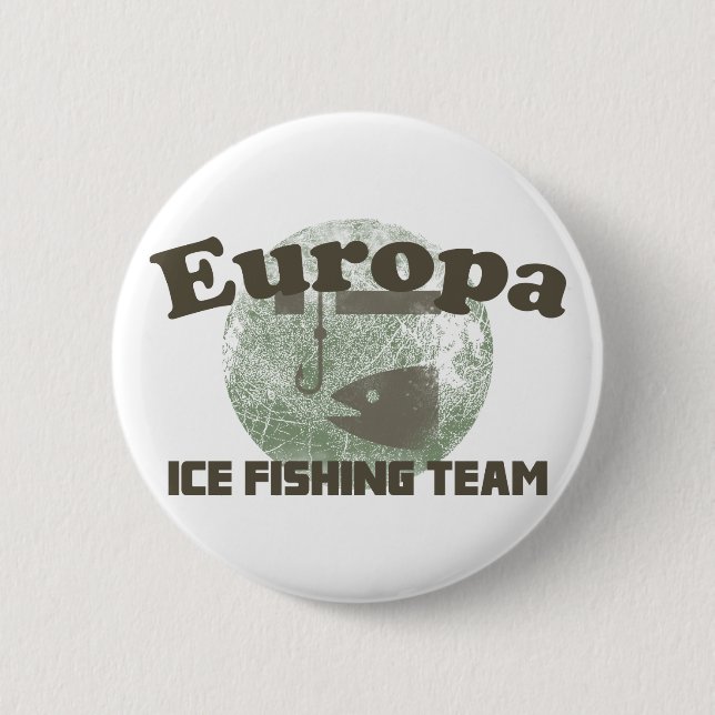 Europa Ice Fishing Team 6 Cm Round Badge (Front)