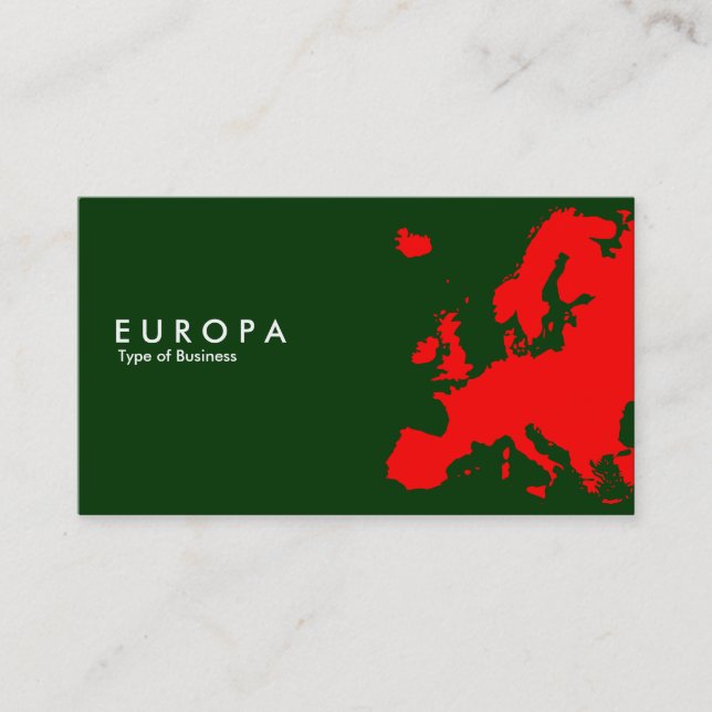 EUROPA Red - Dark Green Business Card (Front)