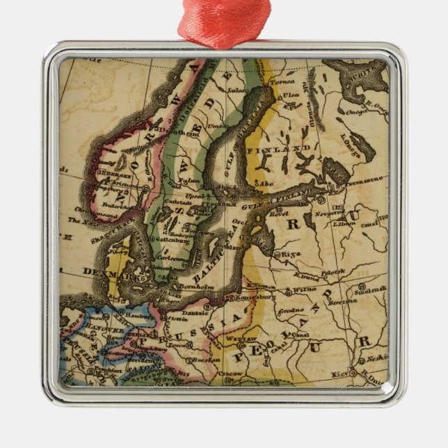 Europe 13 metal tree decoration (Front)