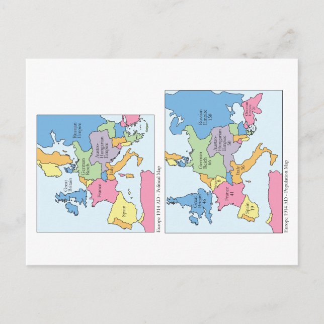 Europe 1914 Postcard (Front)