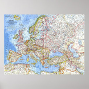 " Europe: 1962 Detailed MAP ... Poster