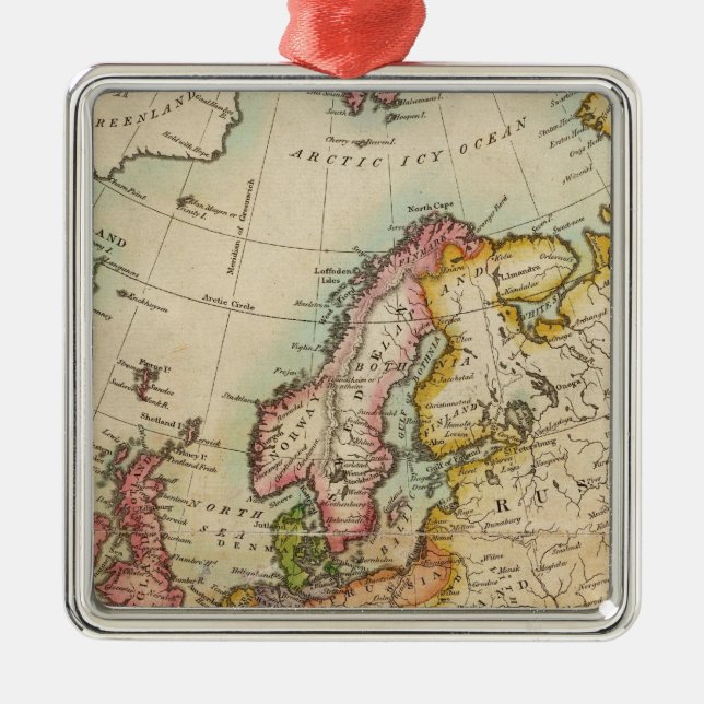 Europe 3 metal tree decoration (Front)