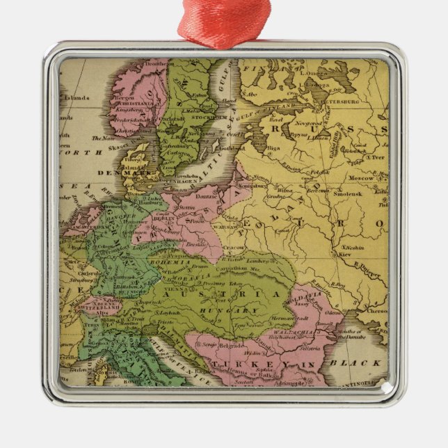 Europe 40 metal tree decoration (Front)