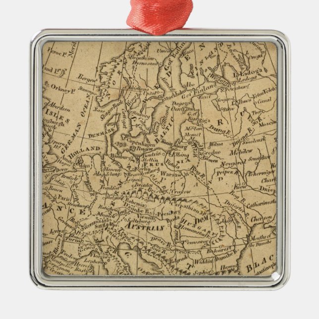 Europe 4 metal tree decoration (Front)