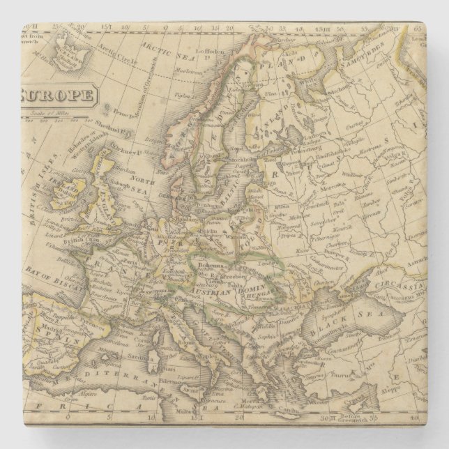 Europe 6 stone coaster (Front)
