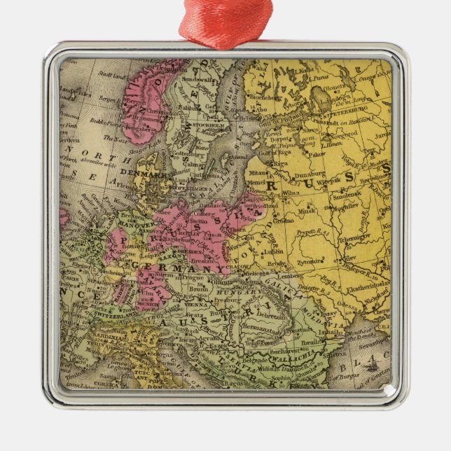 Europe 9 metal tree decoration (Front)